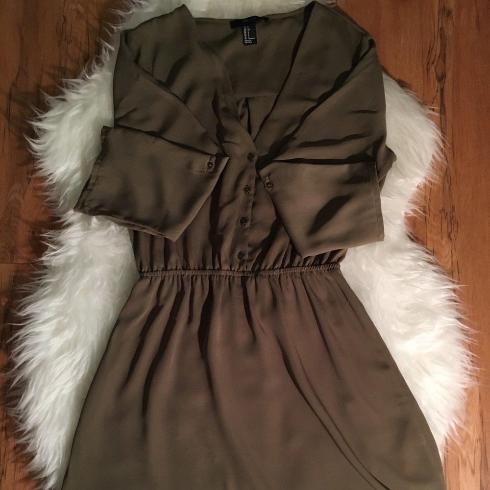 Green Forever 21 mini dress.